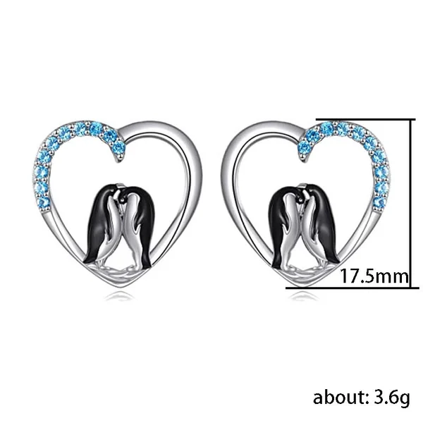 Mini earrings wholesale fashion cute penguin creative shape earrings personality animal love small earrings