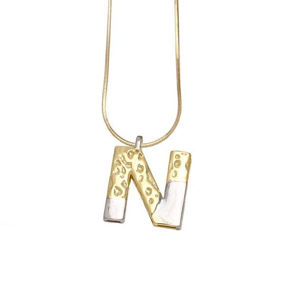 AS jewelry European and American 26 English letters pendant necklace female two-color gold-plated clavicle chain nkp20