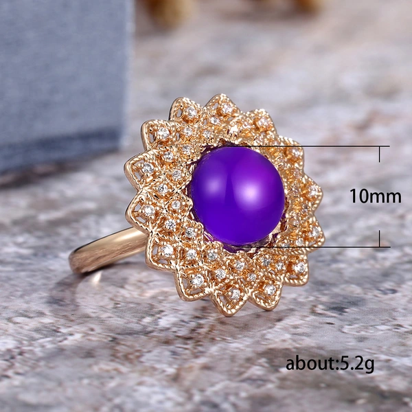 New product recommendation: luxury high-end flower zircon ring female exquisite Valentine's Day gift ring