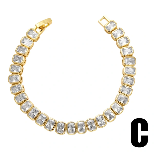 European and American new fashion colored zircon bracelet women light luxury high-end sense Internet celebrity retro colored diamond hand jewelry brc92