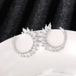 Korean horse eye zircon hoop earrings fashionable leaf arc wreath earrings all-match girls ear jewelry