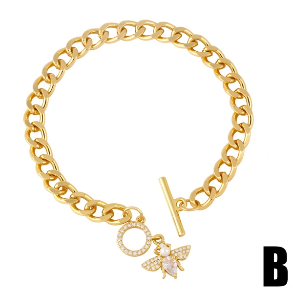 Clearance niche light luxury splicing square zircon bracelet female European and American style 18K gold hand jewelry brf04