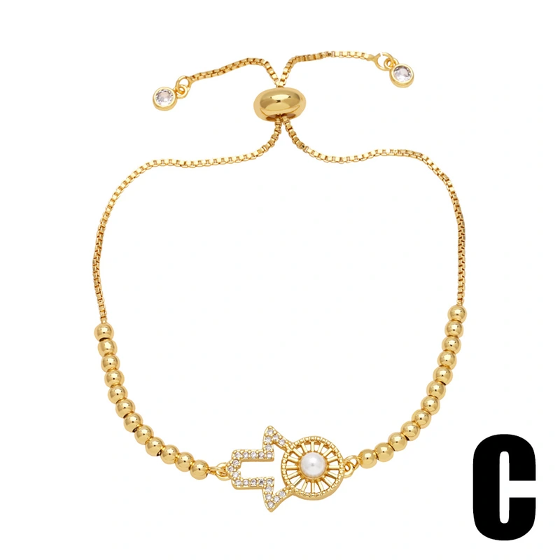 European and American popular devil eye bracelet temperament versatile inlaid zircon boy pearl heart bracelet brm30