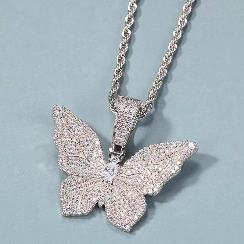 European and American hip-hop new butterfly pendant trend unisex street style necklace