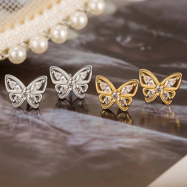  Korean style ladies simple butterfly earrings for women daily wear sweet jewelry elegant popular jewelry