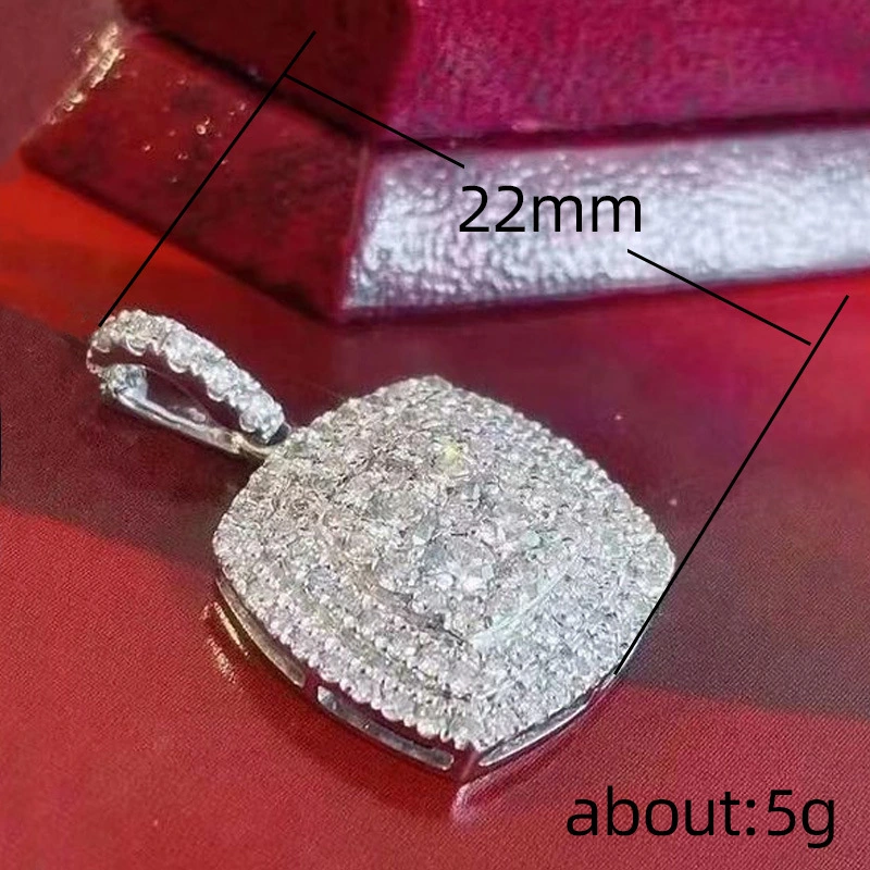 Best-selling wedding bridal jewelry, diamond square full-studded zircon ring and necklace two-piece set, factory wholesale