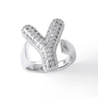 Jewelry Europe and the United States hot selling 26 English letter ring gold-plated full zircon fat letter ring rih91