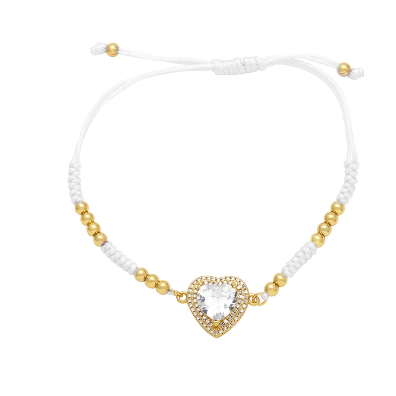 Hot selling love braided bracelet women European and American fashion peach heart pendant hand jewelry bracelet brk97