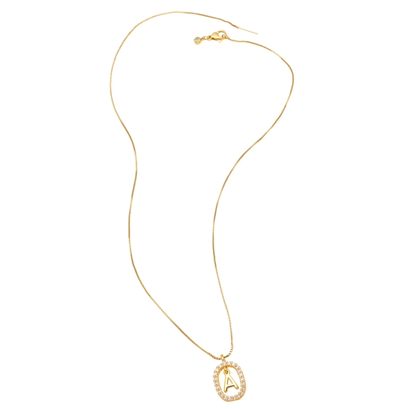 AS jewelry new style inlaid zircon 26 English letters necklace female gold-plated clavicle chain nka019