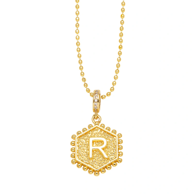 AS jewelry European and American hexagonal heart 26 English letters necklace clavicle necklace nkb296 necklace