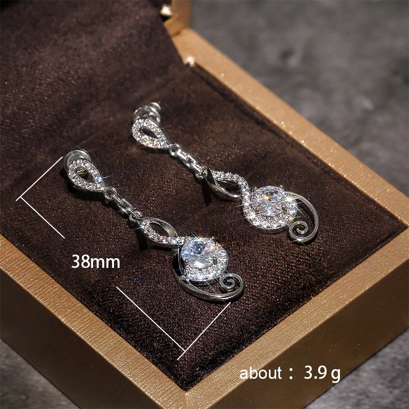 Fashionable new teardrop earrings, creative women's zircon earrings, exquisite wedding earrings, earrings wholesale