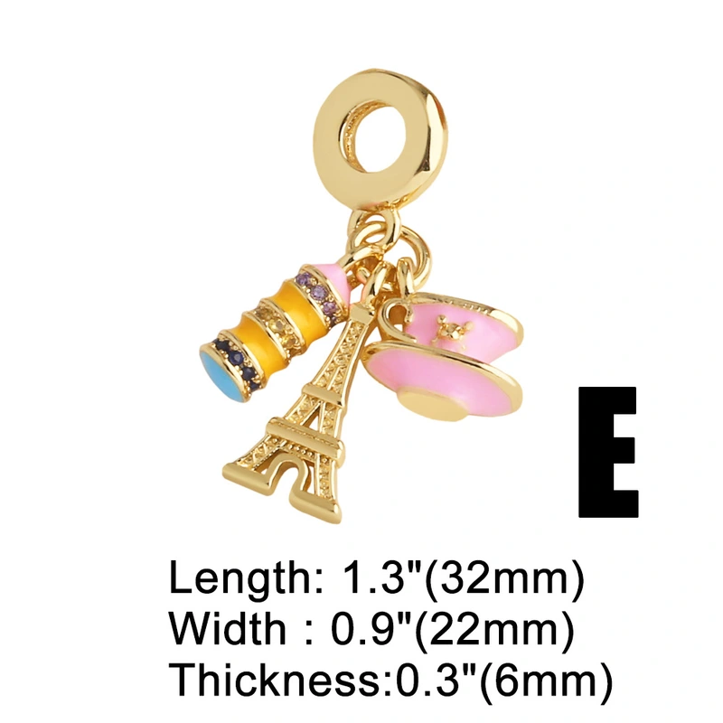 AS jewelry hot selling oil drop fruit strawberry Paris Eiffel Tower pendant bracelet hand jewelry brn19