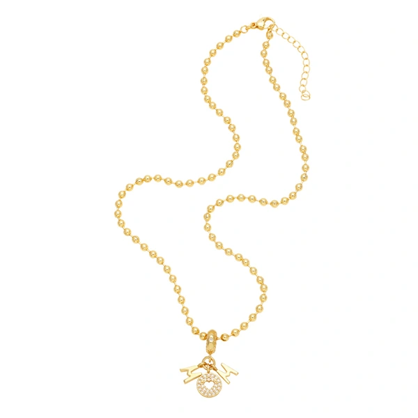 Clearance fashion simple English letter love pendant full diamond zircon letter necklace female nkq11