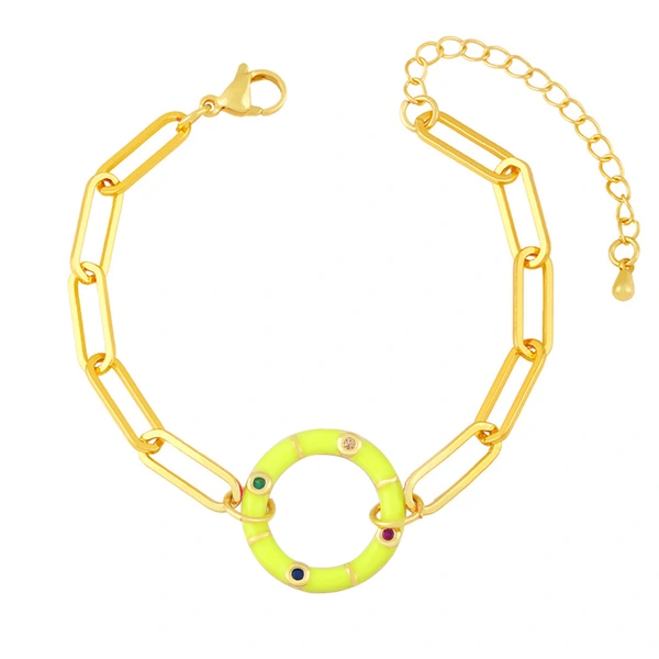 Clearance Bohemian style color oil drop geometric round bracelet female European and American trendy niche bracelet bre97