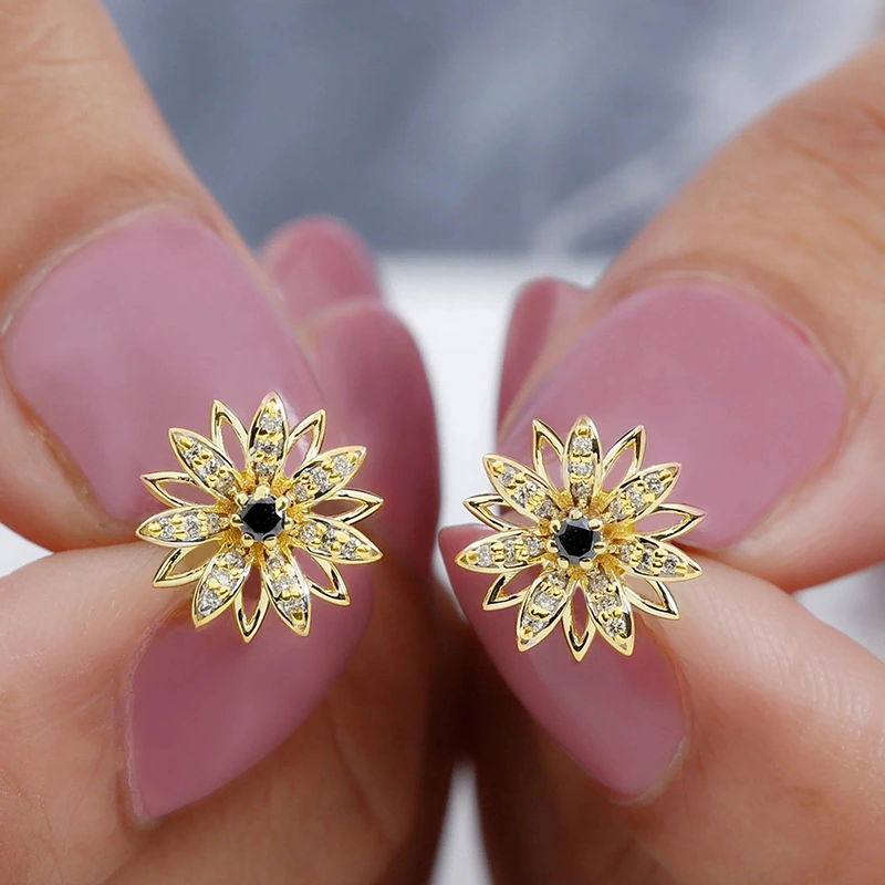   Sweet little daisy earrings for women, flower and floral pastoral accessories, forest-style daily matching earrings