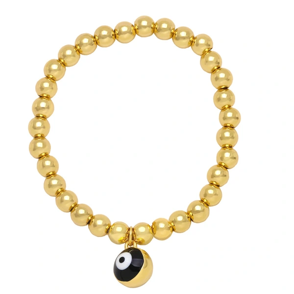 Clearance Europe and the United States hot selling devil eye bell bracelet female niche copper plated 18K gold bead bracelet brj83