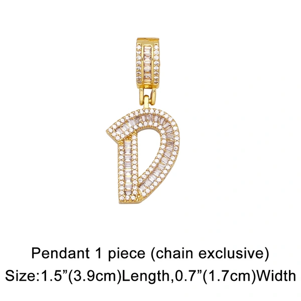 Hot selling zircon English letter necklace European and American fashion hip hop men and women 26 letter necklace nkb174