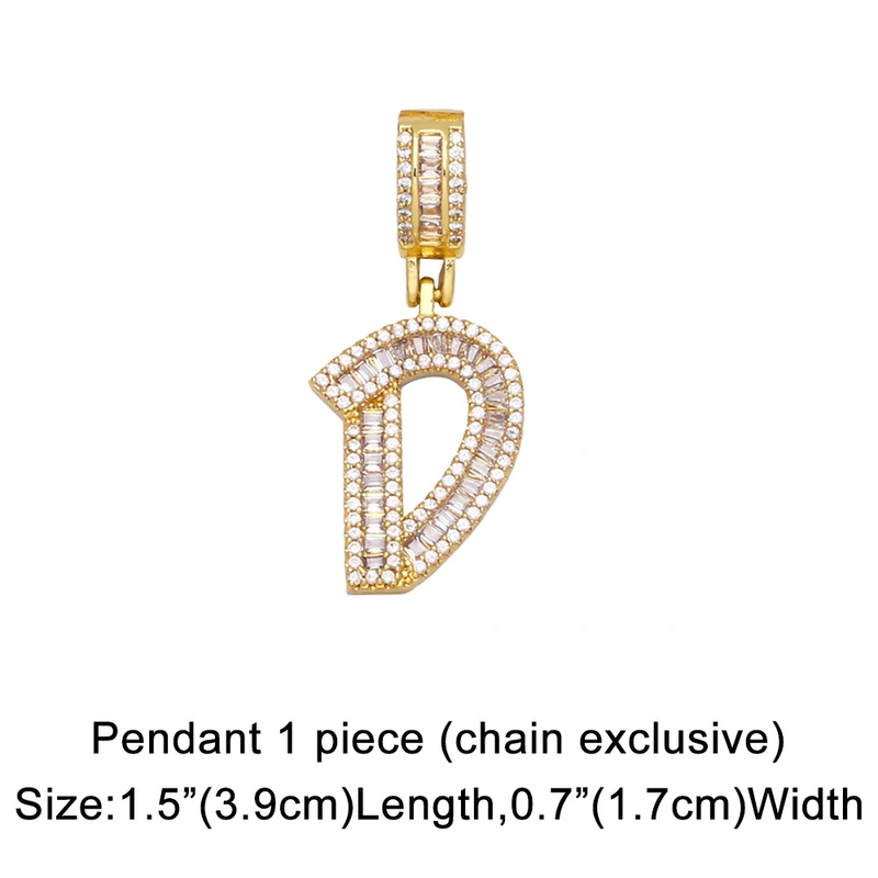Hot selling zircon English letter necklace European and American fashion hip hop men and women 26 letter necklace nkb174