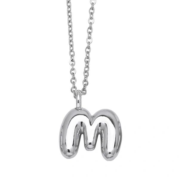 European and American hot-selling jewelry 26 English letters pendant necklace hip-hop smooth gold-plated clavicle chain nkp13