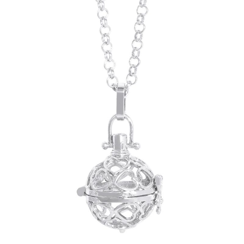Hot selling hollow openable palace bell love magic box pendant aromatherapy necklace sweater chain wholesale nkv22