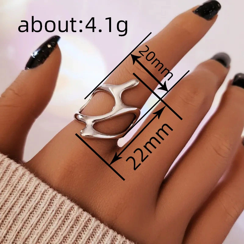  Future niche fashionable trend neutral ring trend hot style technology sense single ring popular ring