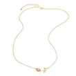 AS jewelry European and American hot-selling copper plated 18k gold pink brick rose pendant necklace clavicle chain nkt47