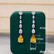 Korean style new pear-shaped earrings, teardrop-shaped zircon long tassel fashionable women's earrings manufacturers wholesale