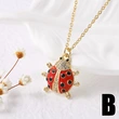 AS jewelry hot selling oil drip insect mushroom pendant necklace copper plated 18k gold zircon clavicle chain nkb095