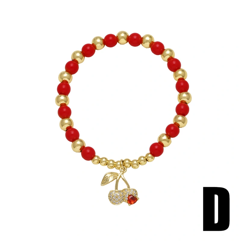 AS jewelry European and American new style inlaid zircon fruit cherry bracelet beaded hand jewelry bre17 bracelet