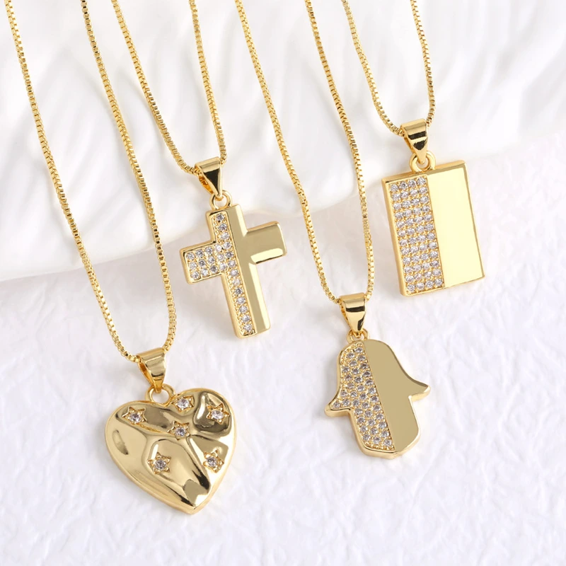 Clearance jewelry European and American love cross palm necklace clavicle necklace nkb719 necklace