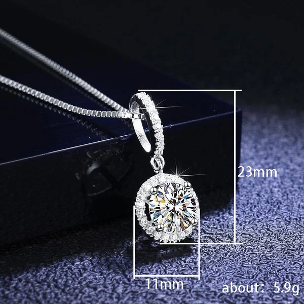 French socialite circle necklace high-end retro simple full diamond women's pendant clavicle chain (including chain)