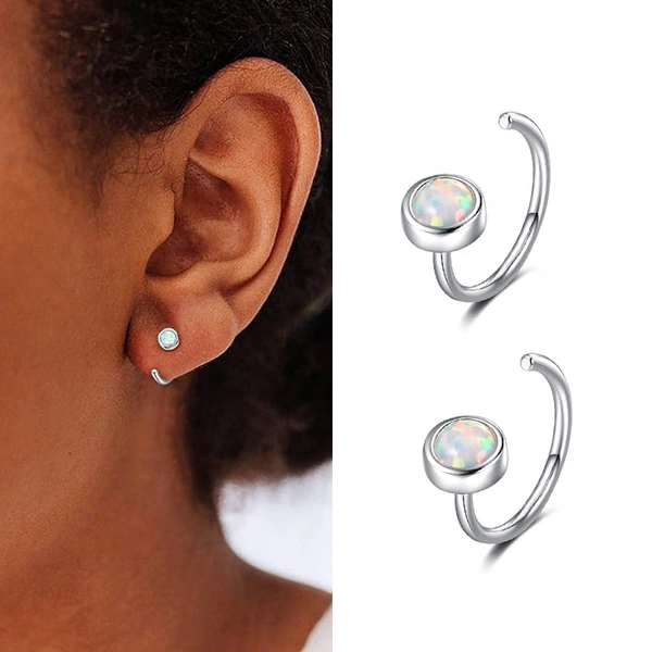  Hot-selling earrings for women in Europe and Korea, simple imitation opal earrings for daily wear