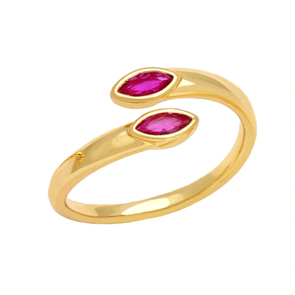 Open ring women's fashion temperament niche design colorful zircon ring versatile simple hand jewelry rij04