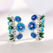 European and American epoxy flower earrings fashionable enamel diamond zircon earrings new accessories hot sale