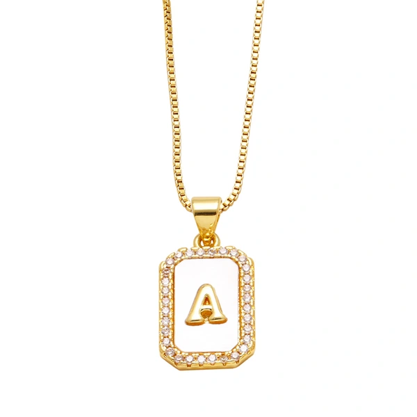 AS jewelry European and American new shell cube 26 English letters necklace clavicle chain female nkb581