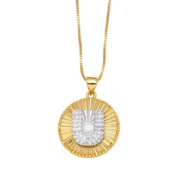 AS jewelry European and American copper plated real gold 26 English letters necklace clavicle chain nkb107 necklace