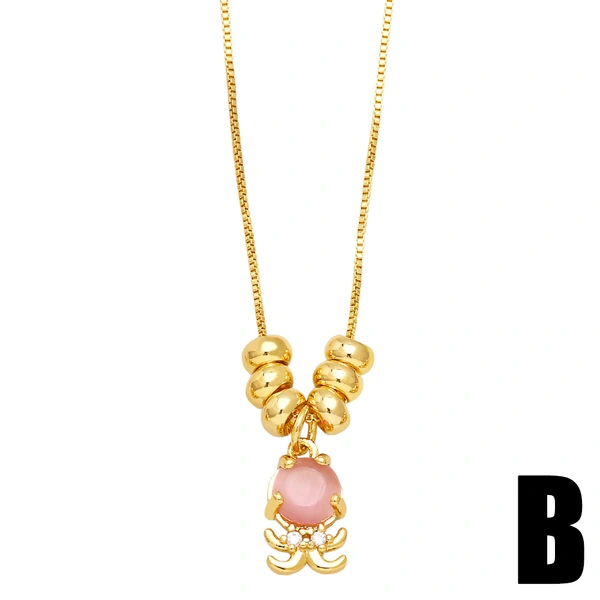 Clearance simple small fresh cute octopus sweater chain ocean style whale octopus pendant necklace female nkb683