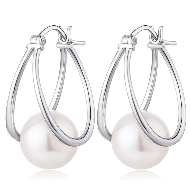 Manufacturer's source versatile imitation pearl earrings for women, electroplated exquisite simple earrings, fashionable and popular design