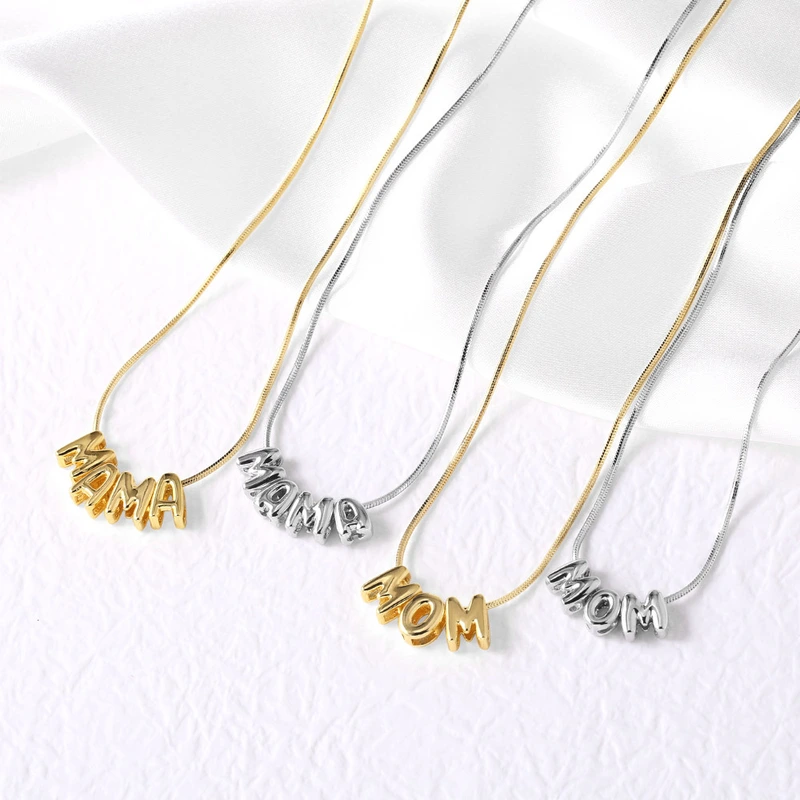 AS jewelry Europe and the United States hot selling Mother's Day English letter mom pendant necklace clavicle chain female nkb604