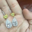 Luxury large teardrop heart-shaped earrings for women, two-tone plated micro-inlaid AAA zircon, fashionable and versatile bridal earrings