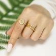 Clearance European and American trendy rings creative niche design Virgin Mary index finger ring love zircon ring rik63
