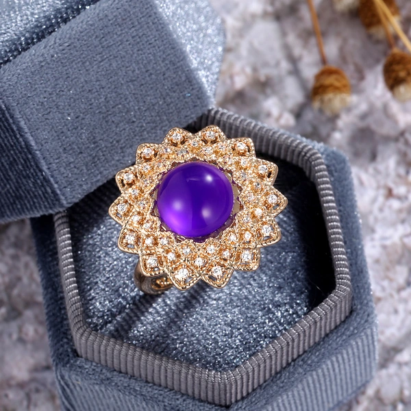 New product recommendation: luxury high-end flower zircon ring female exquisite Valentine's Day gift ring