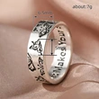  Fashionable and stylish engraved ring for women, simple and creative butterfly ring, fashionable metal matching ring