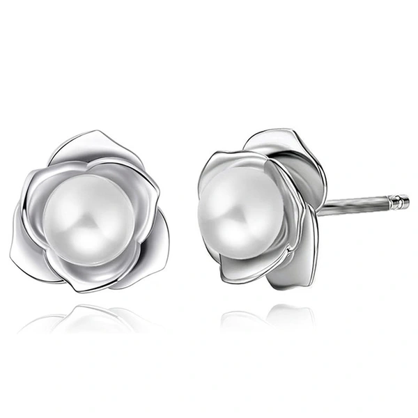 Exquisite lustrous pearl flower jewelry set, elegant and fresh, exquisite earrings, pastoral everyday necklace