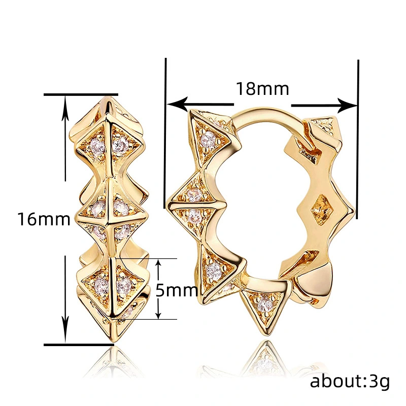 Simple, small and exquisite polygonal earrings with a cool personality, metallic earrings, hip-hop style, street style