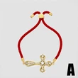 AS jewelry new red rope bracelet inlaid zircon cross Our Lady copper plated real gold hand jewelry bracelet brj49