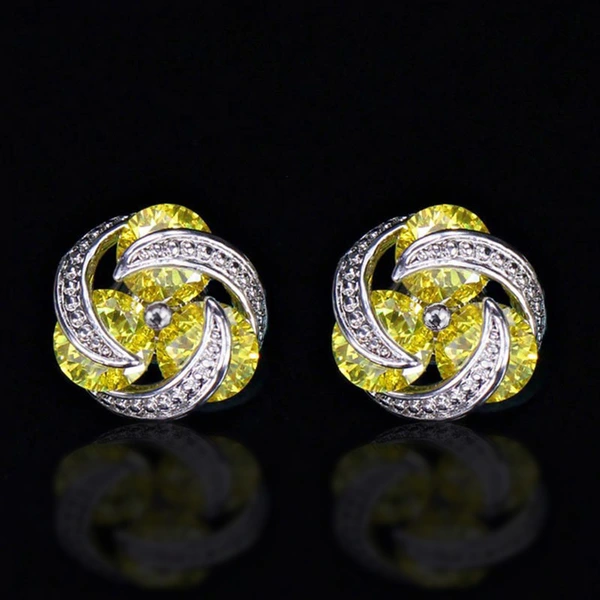 European and American hot-selling fashion mix and match colorful zircon earrings for women, daily versatile earrings