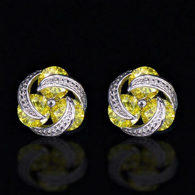 European and American hot-selling fashion mix and match colorful zircon earrings for women, daily versatile earrings