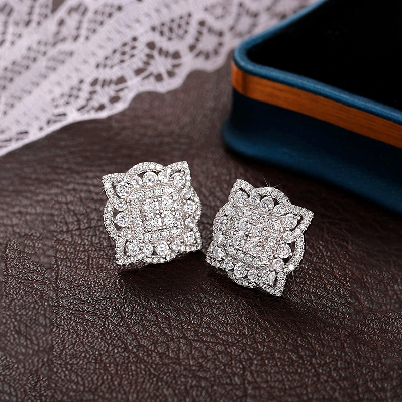 French cool style exquisite earrings micro-inlaid kaleidoscope temperament earrings for women light luxury all-match foreign style earrings