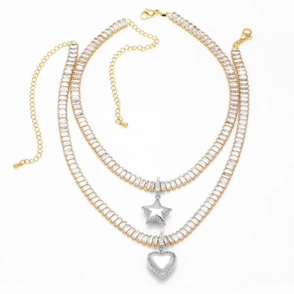 European and American fashion simple love necklace niche design high-end gold-plated five-pointed star pendant necklace nkq53